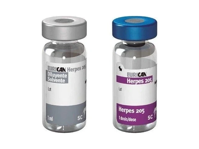 Eurican Herpes 205 — оригинальная упаковка 1 доза; вариант 50 доз с растворителем